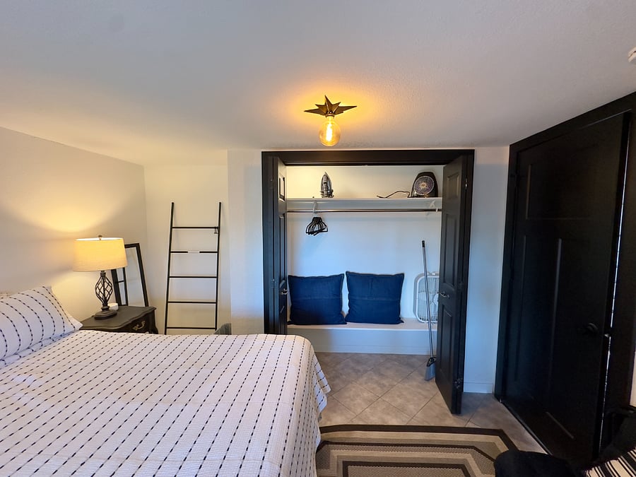 main bedroom, that includes a desk area as well