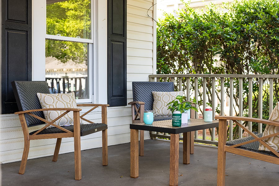 Front porch / "outdoor living room" with seating for 4