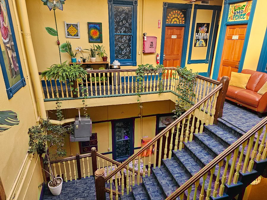 We have rooms on two levels with seating throughout.