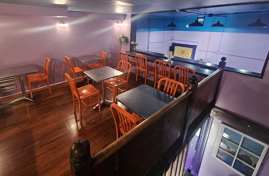 Our dining loft overlooks our ktichen.