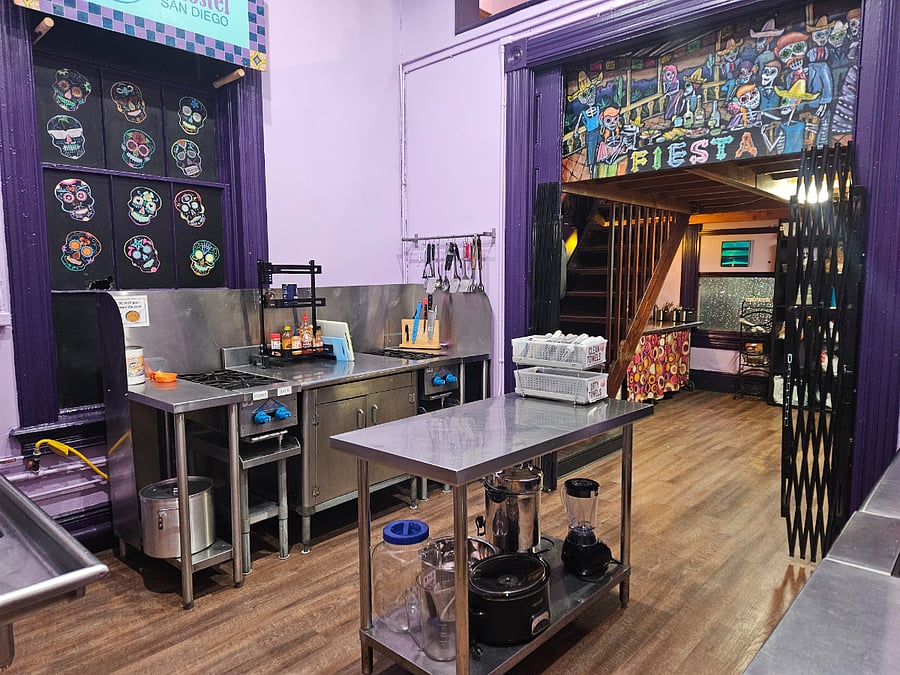 Our fully equipped kitchen even has spices for guest use. There's a large fridge, toaster oven, microwave, hot water pot and coffee/tea/hot chocolate are always available.