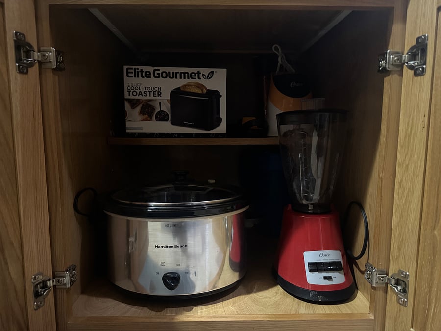 Kitchen Essentials (view 5): Small appliances, e.g., Crock pot, basic blender, toaster, electric can opener, teapot, etc.