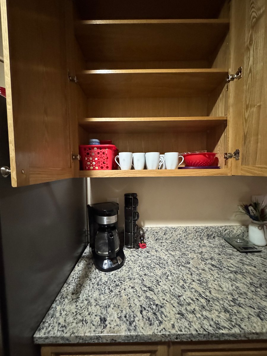 Kitchen Essentials (view 6): 12c coffee maker with starter coffee items (filters, coffee, powder creamer, tea, etc.)