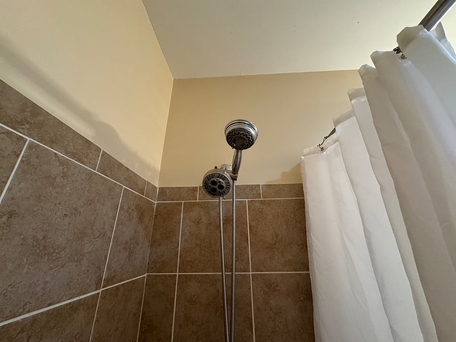 Bathroom: Fixed and detachable dual shower heads