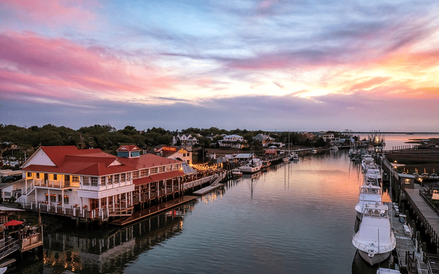 A bike ride or short drive to all that Shem Creek has to offer  waterfront dining, paddle boarding, kayaking or just strolling the boardwalk.