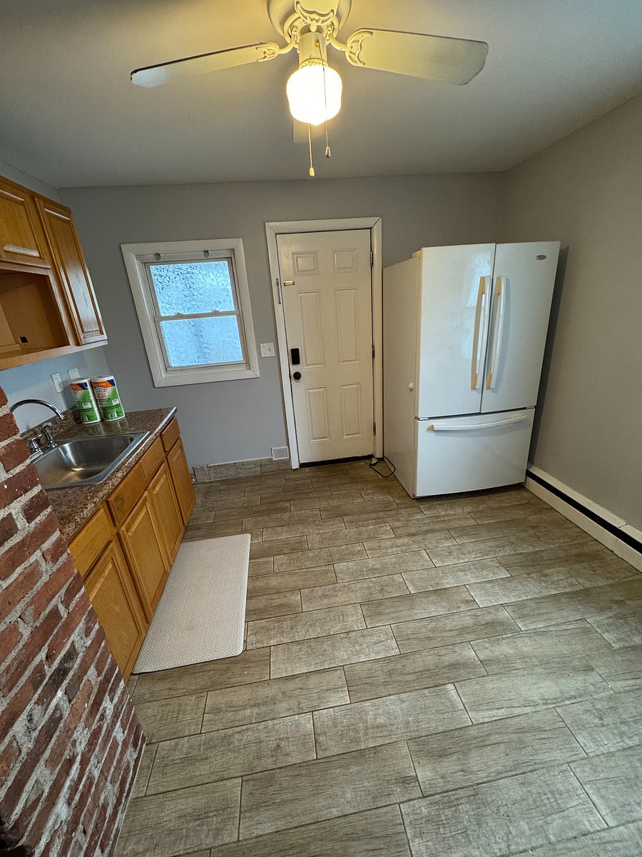 Large fridge and new stove as shown. New microwave ordered and will be updated in photos.