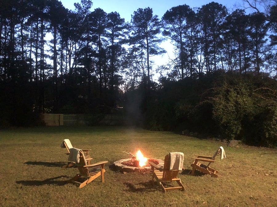 Back yard fire pit.