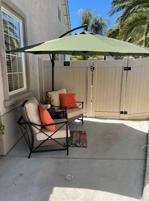 Private patio area for guests to relax