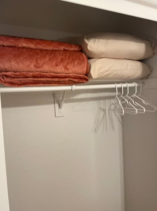 Extra bedding and pillows