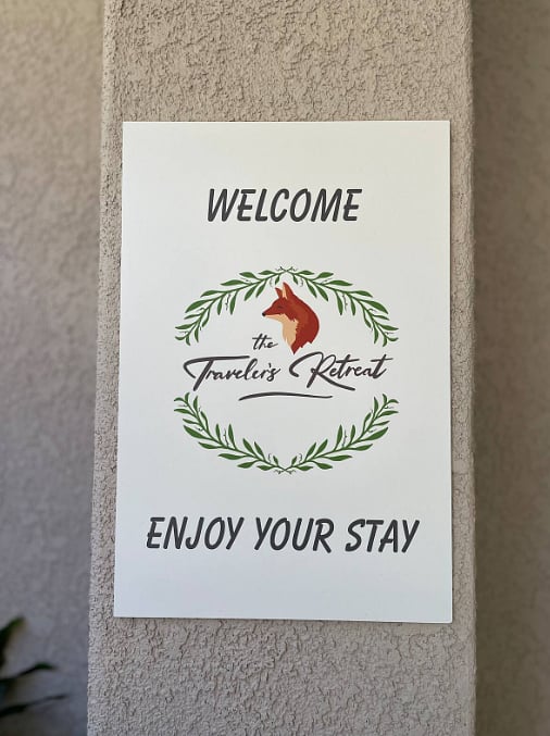 Welcome sign posted