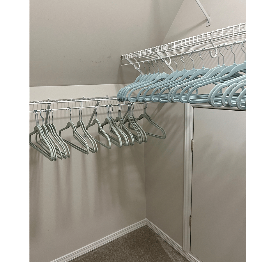 Spacious private closet with hangers provided