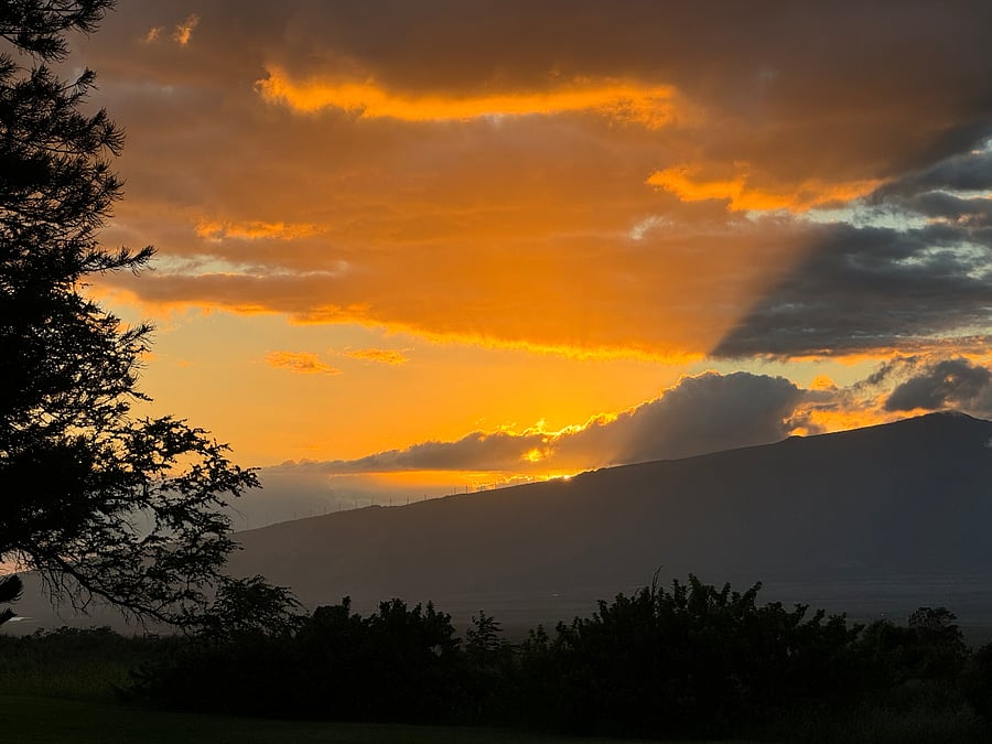 Gorgeous sunset over West Maui Mountains