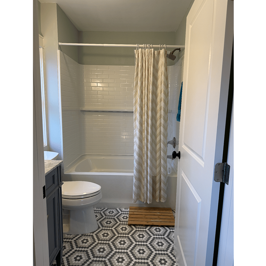 Clean, bright bathroom