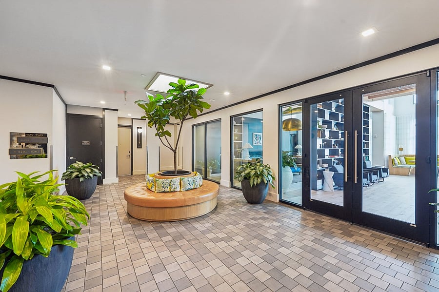 Entrance to the roof top lounge and pool.