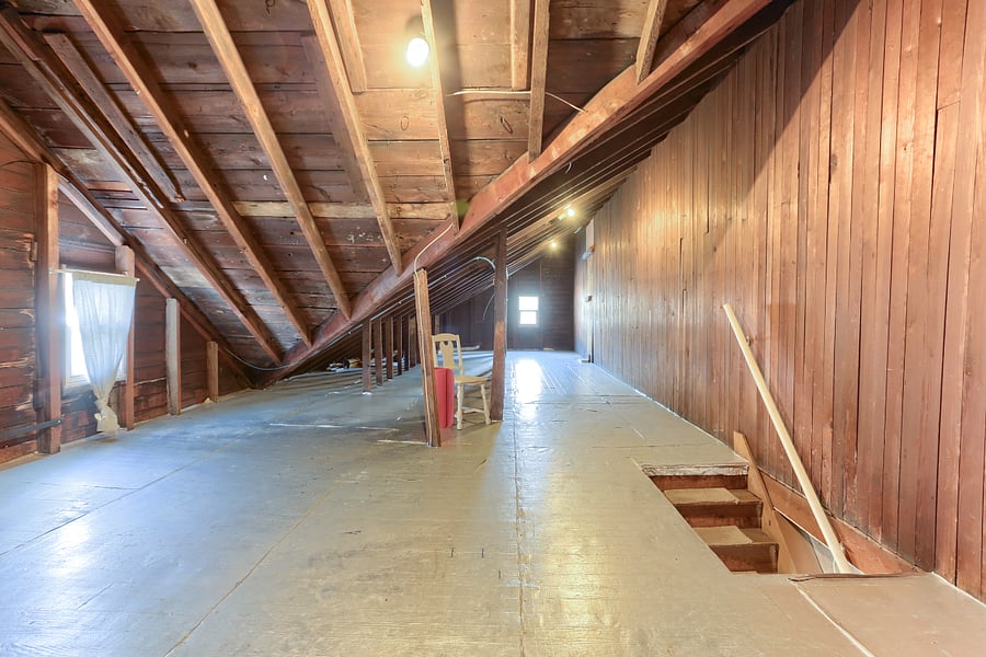 Unfinished attic space