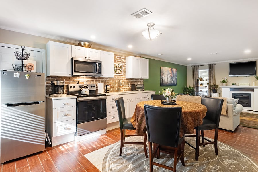 You'll love the granite kitchen countertops and tile flooring