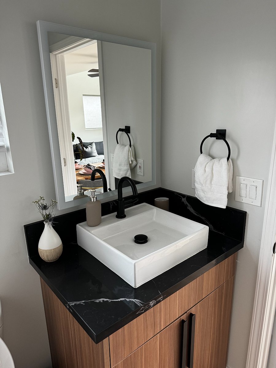 Vanities in both bathrooms