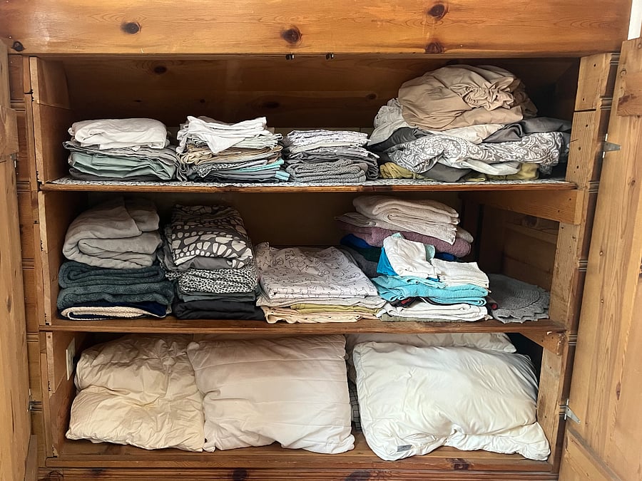 linen closet upstairs / storage area