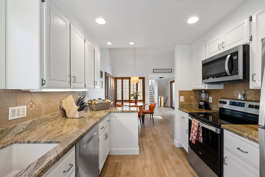 A fully equipped kitchen with modern appliances, ample counter space, and all the essentials, making it easy and enjoyable to prepare delicious meals.