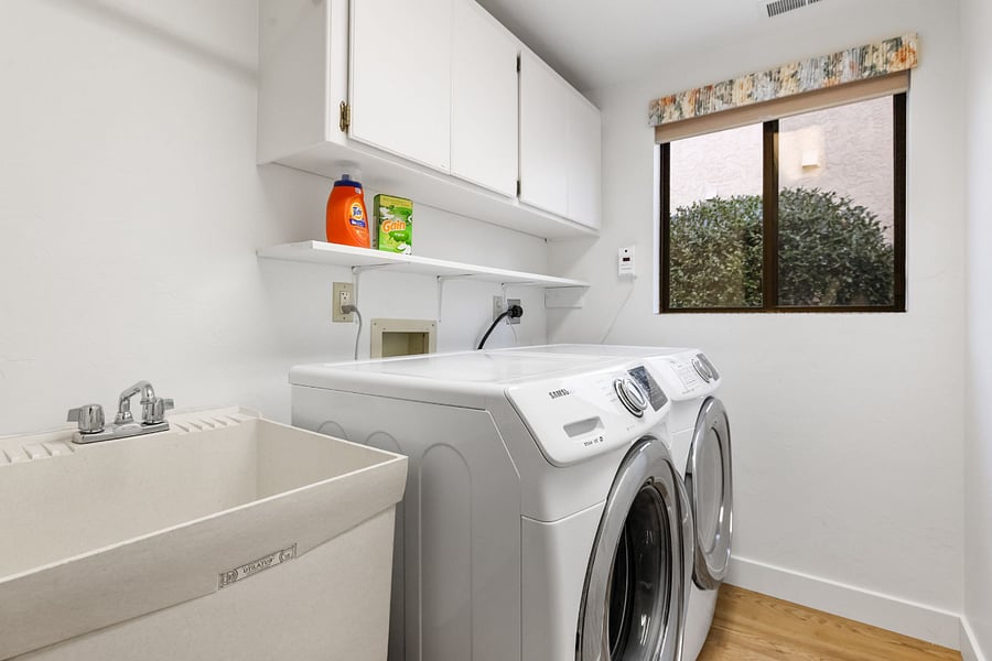 A fully equipped laundry room, offering convenience and functionality for your stay.