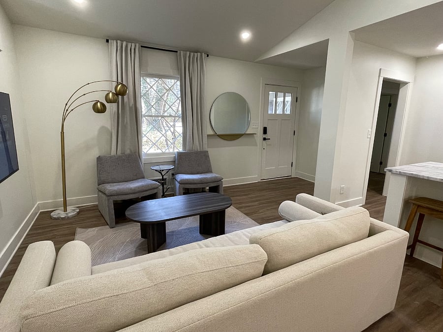 Front door entry into the living room