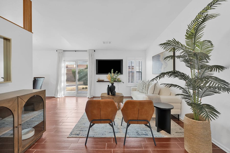 Living room with smart TV