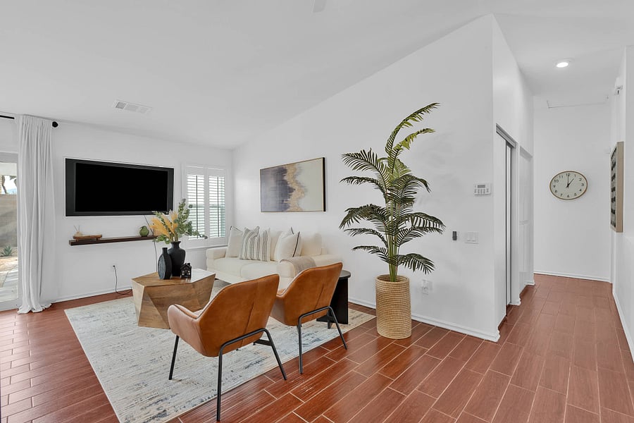 Living room with smart TV