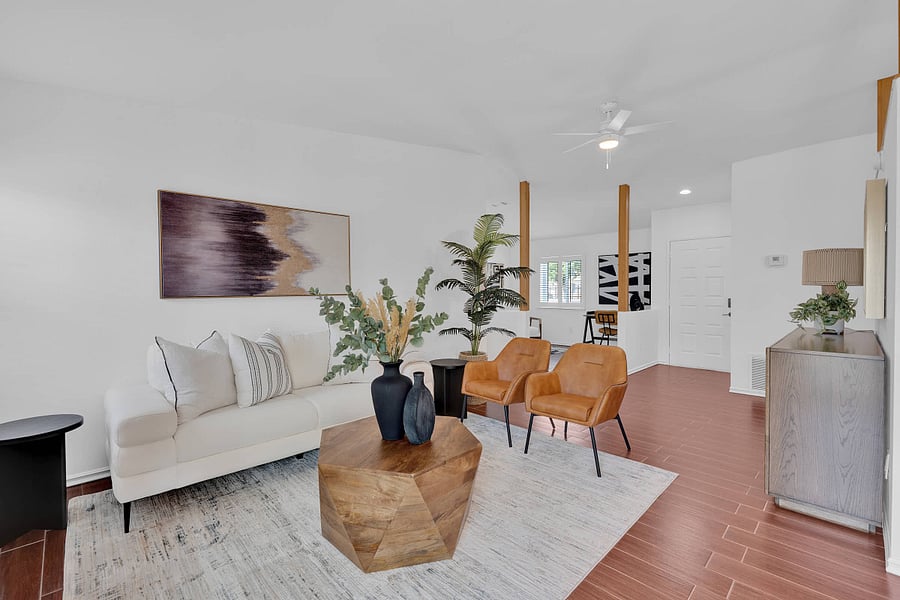 Living room with smart TV
