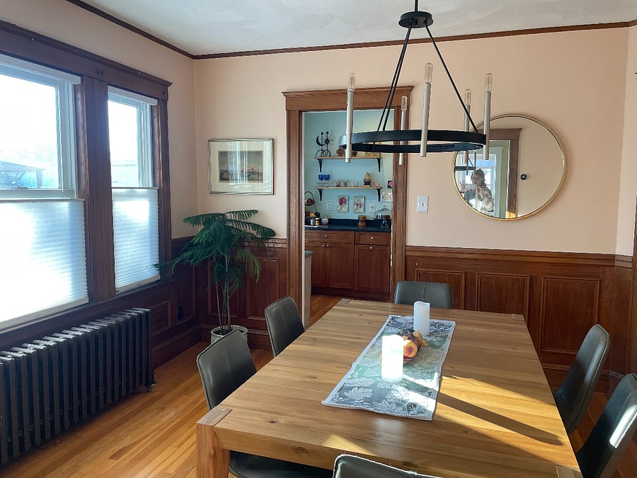 Shared dining room in common space