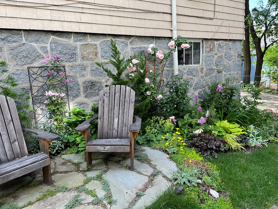 Patio on side of condo for shared use