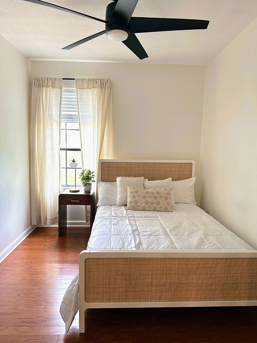Smallest room with shared bathroom.