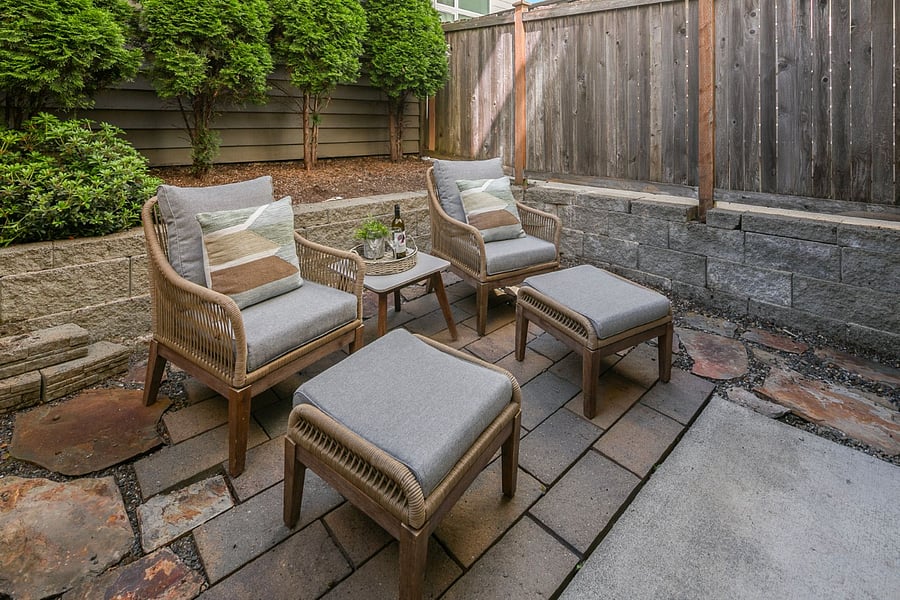 Private patio (furniture in progress)