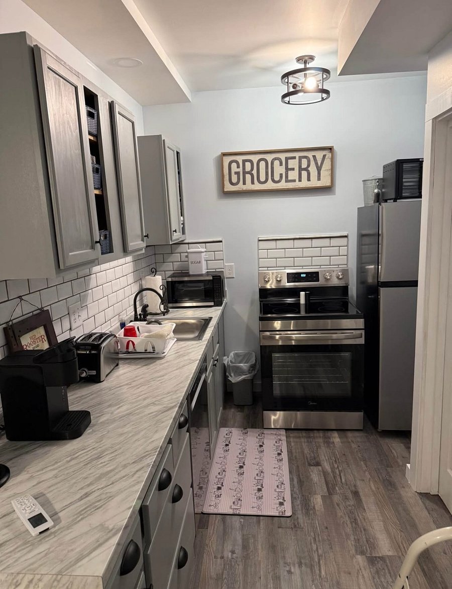 Kitchen with all appliances.