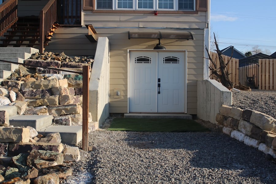 One level living with 1 step to enter the home.