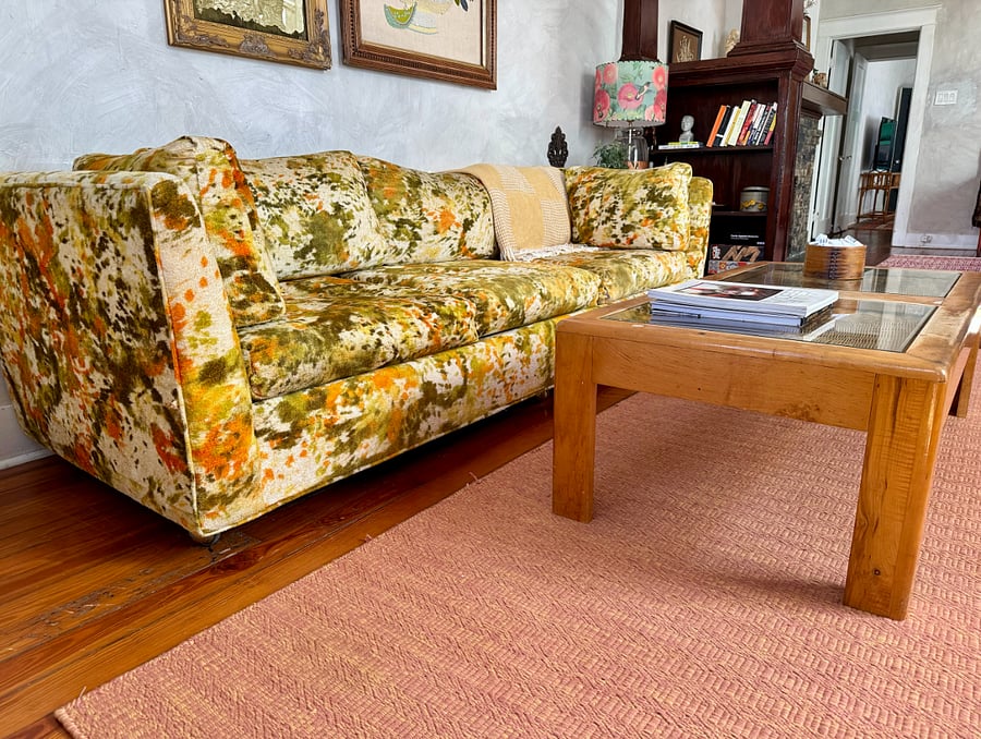 vintage couch and coffee table