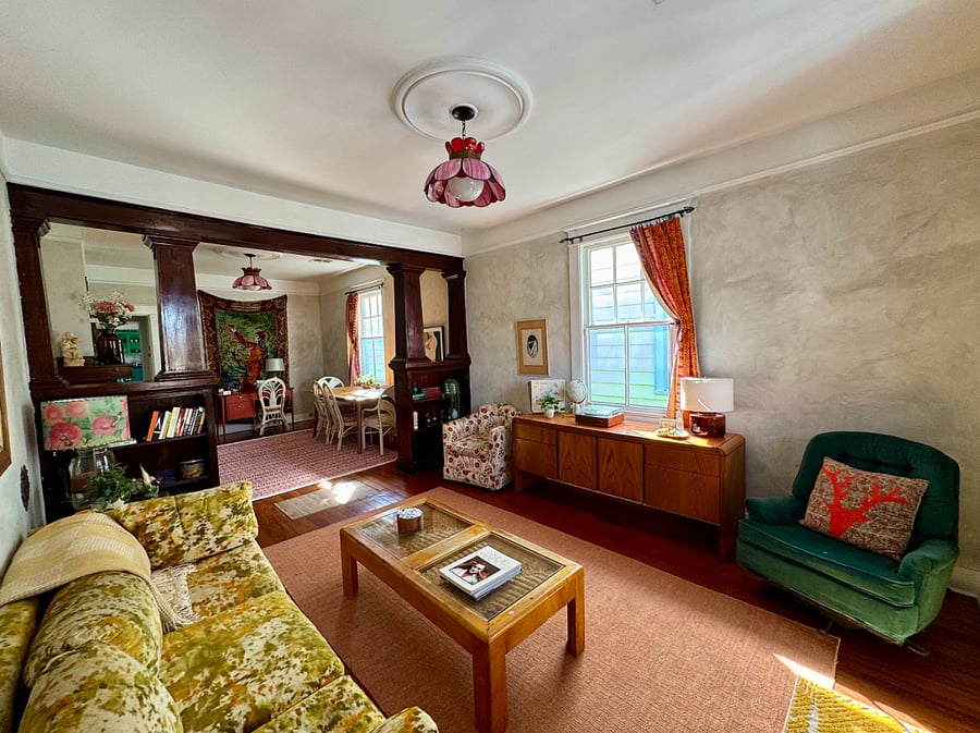 View from left corner of living room
