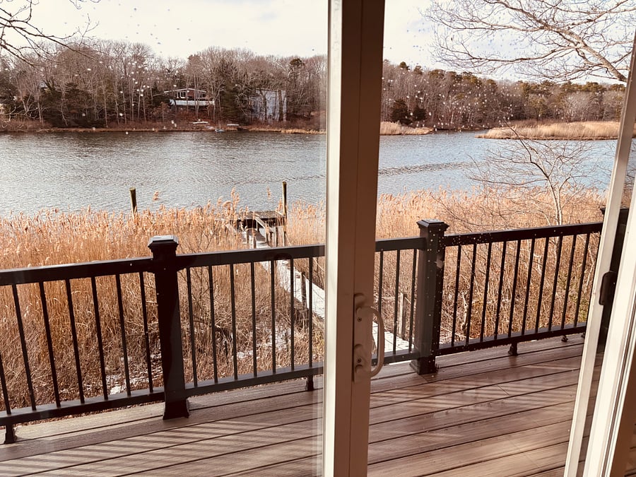 great waterfront views from wraparound porch, great to sit and watch the geese and swans