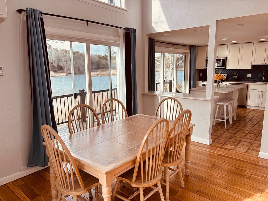 dining room surrounded by water views. But you can just go outside and dine "on the water" also!