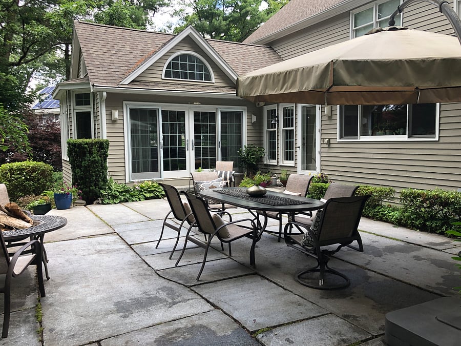 Shared patio with gas grill 