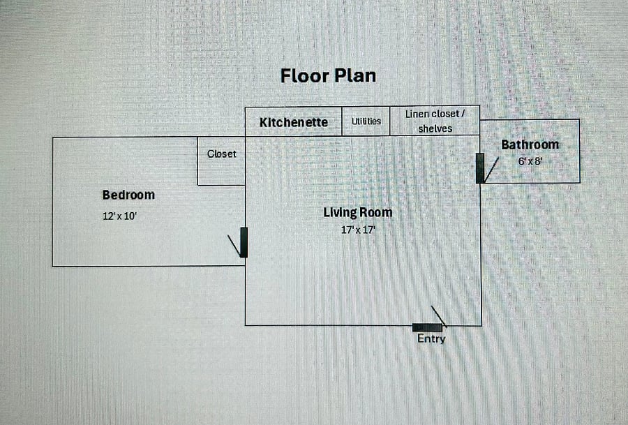 Floor plan of the 3-room suite