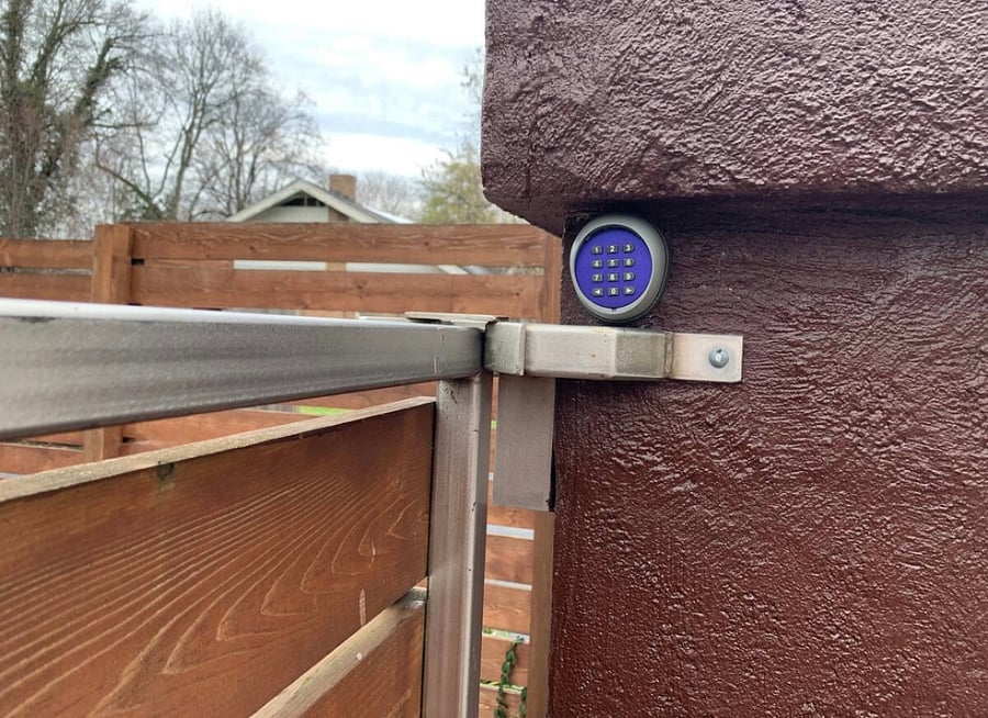 Keypad to enter gated driveway.