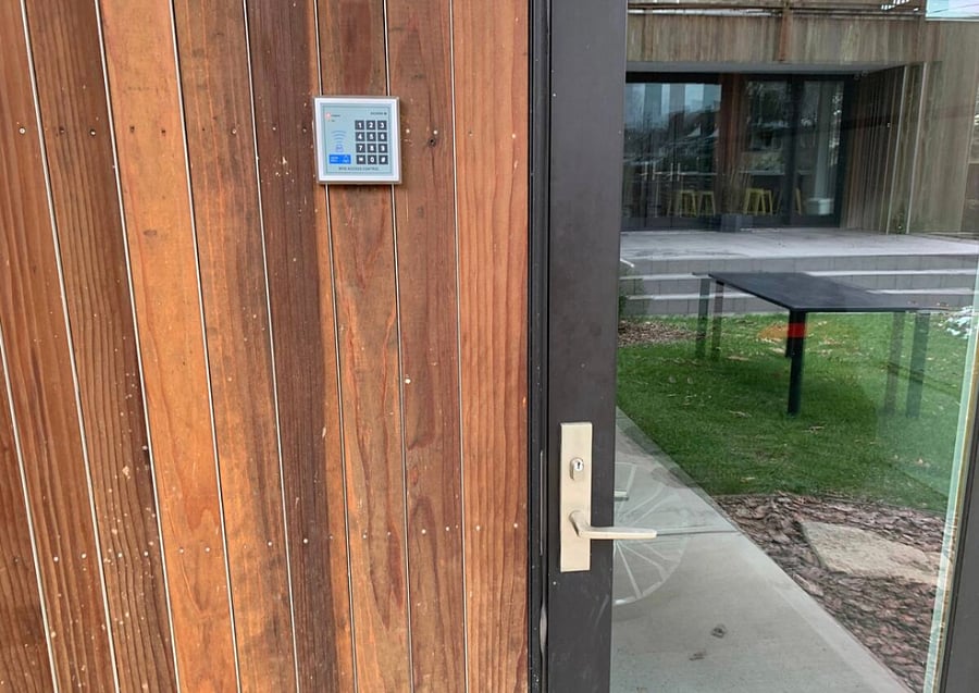 Keypad to enter garage to unit.