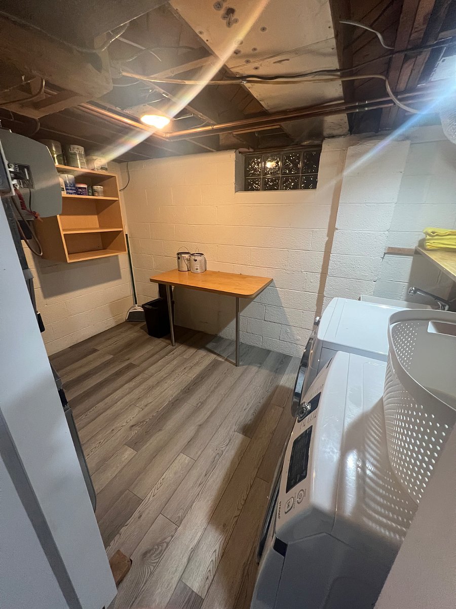 laundry room in basement
