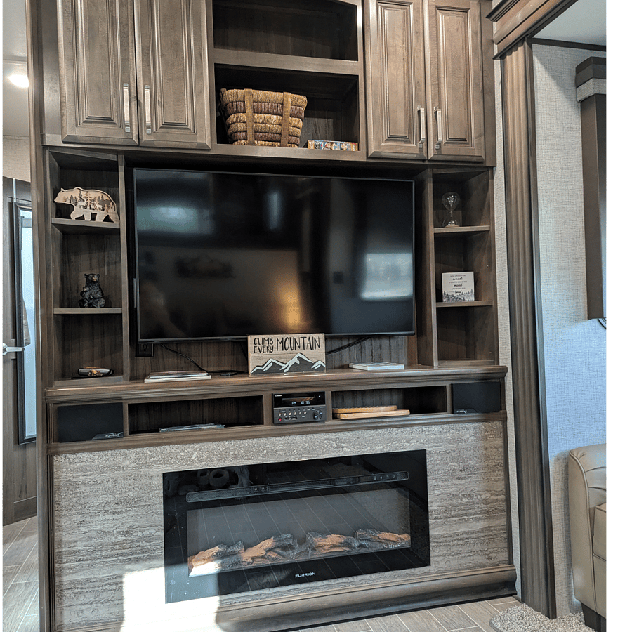 tv and fireplace