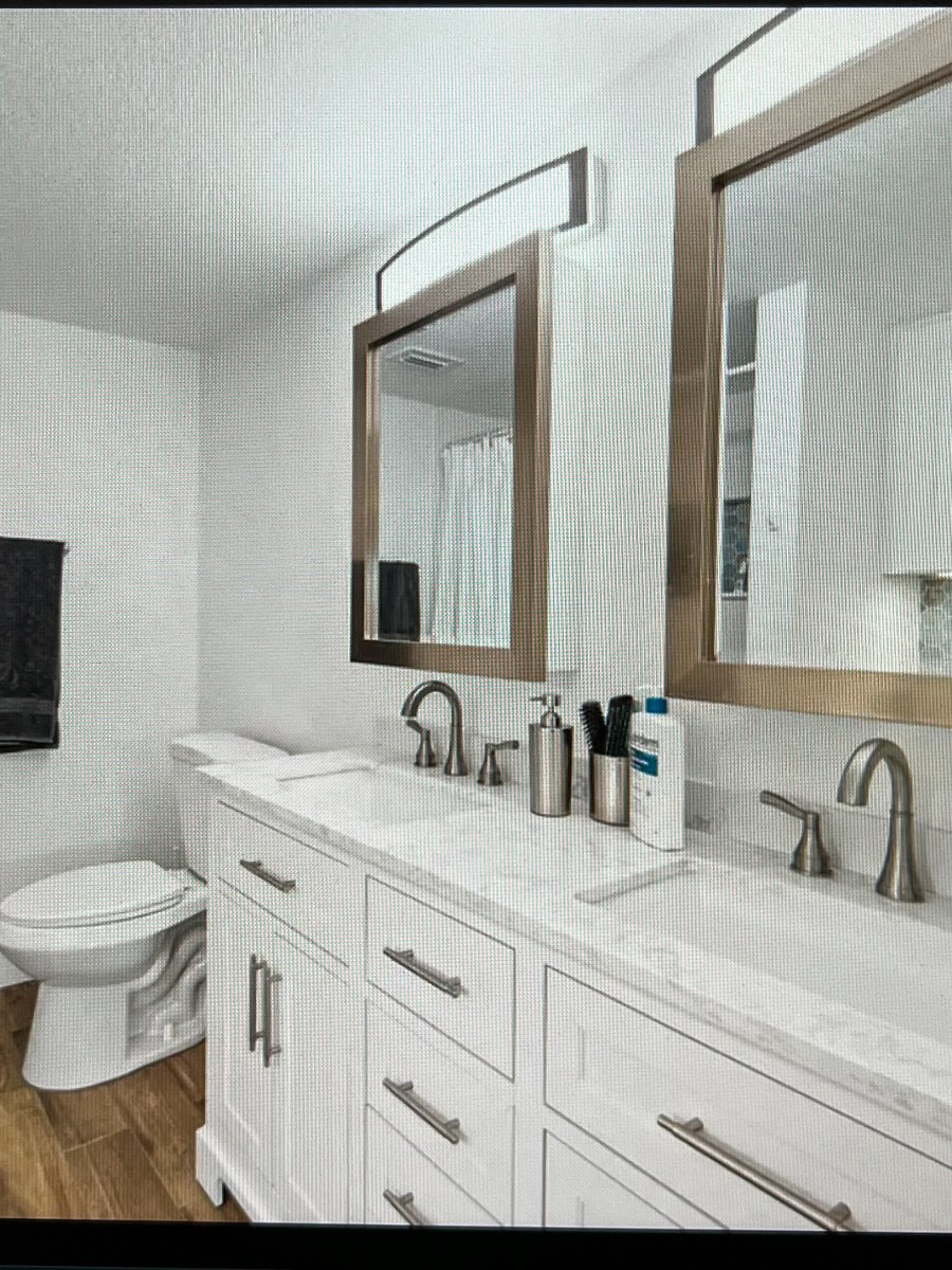 New Master bathroom remodel in 2025 Tub and shower. New tile, double sink.