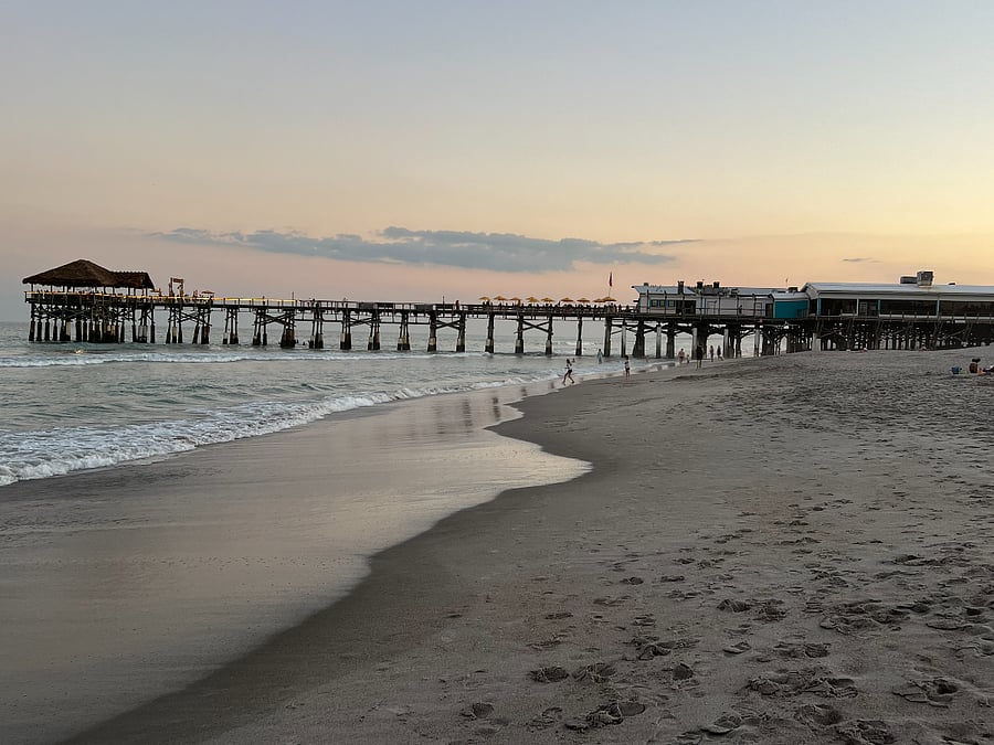 Famous Cocoa Beach Pier. Food, Cocktails, shops and Restaurants. See Surfers, Safe children's swimming with lifeguards.