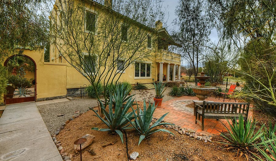 More outdoor seating near the entry gate