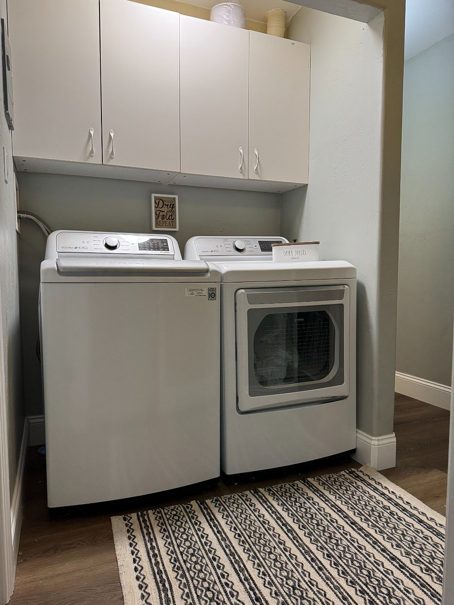 Newer washer and dryer conveniently located inside the house.
