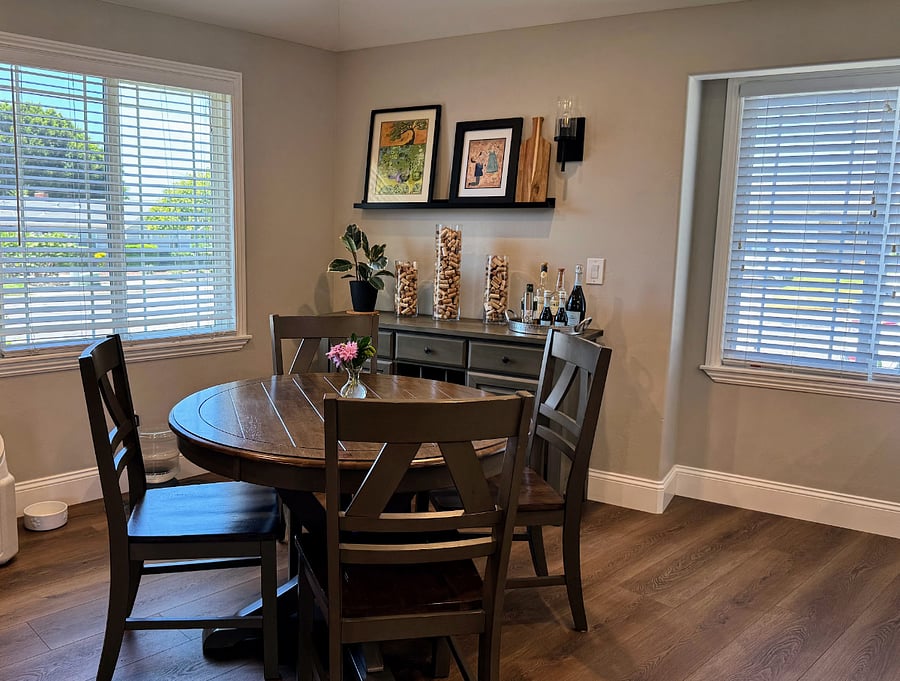 Smaller dining area in great room.