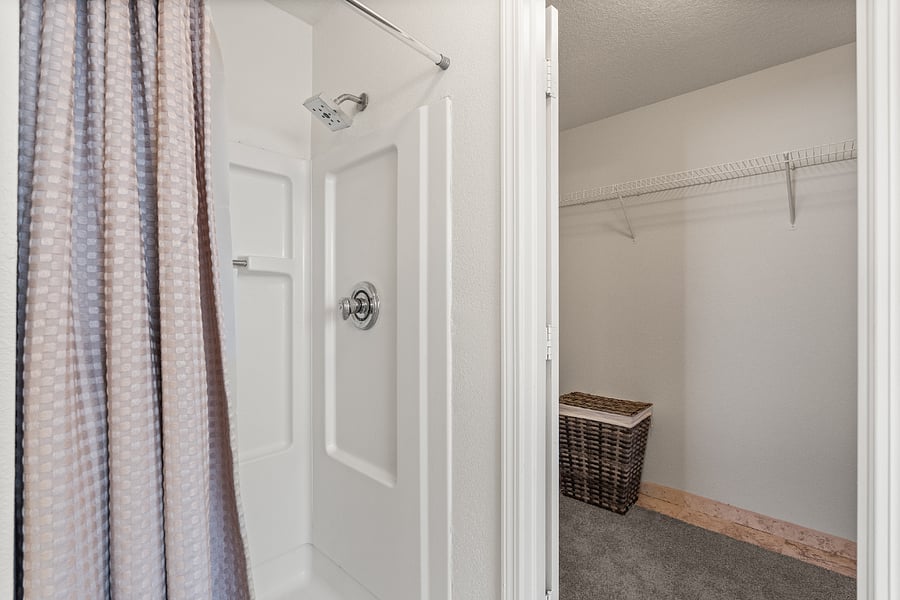 Main Bathroom Shower and entrance to walk in closet